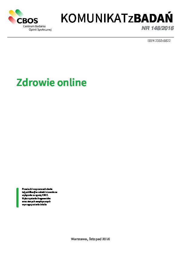 Okładka komunikatu Nr 148/2016