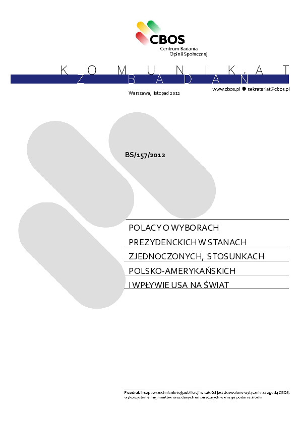 Okładka komunikatu BS/157/2012