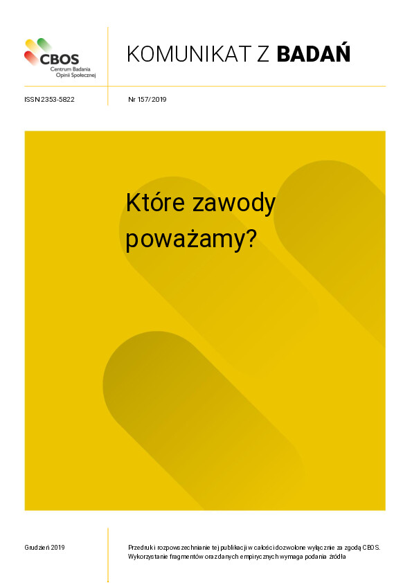 Okładka komunikatu Nr 157/2019