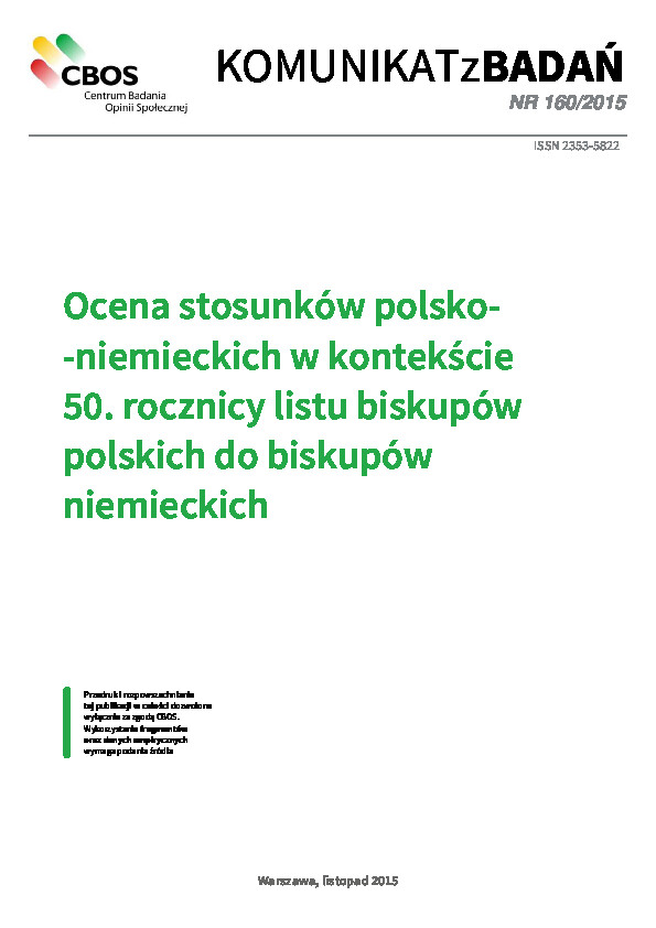 Okładka komunikatu Nr 160/2015