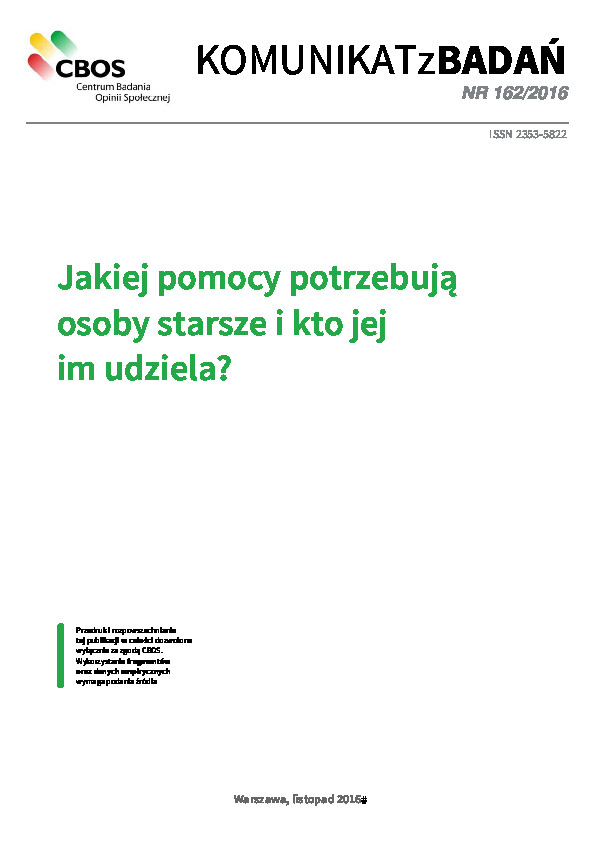 Okładka komunikatu Nr 162/2016