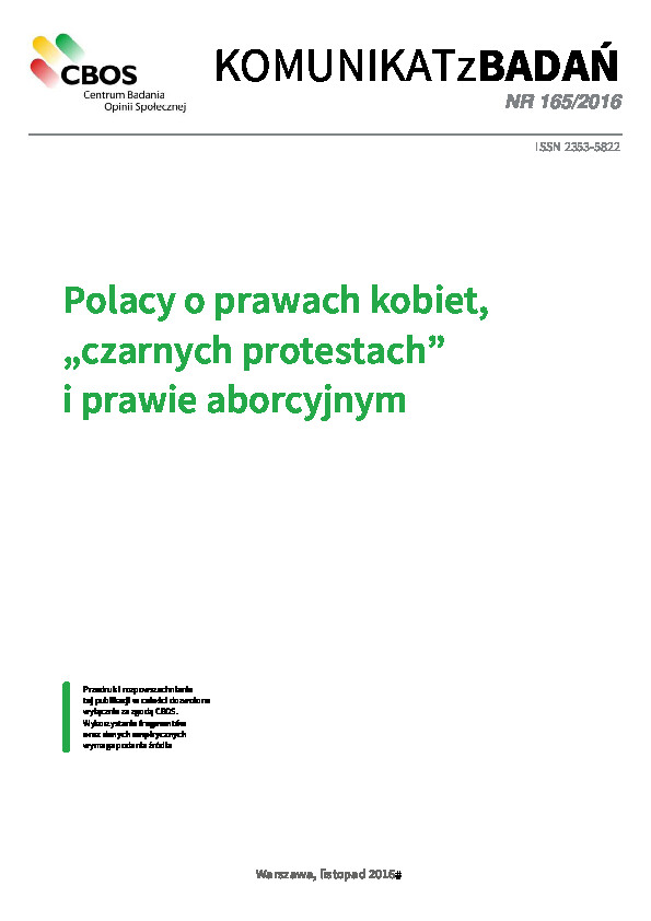 Okładka komunikatu Nr 165/2016