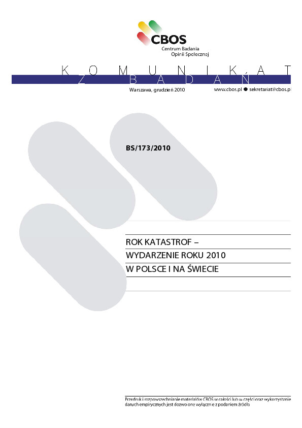 Okładka komunikatu BS/173/2010