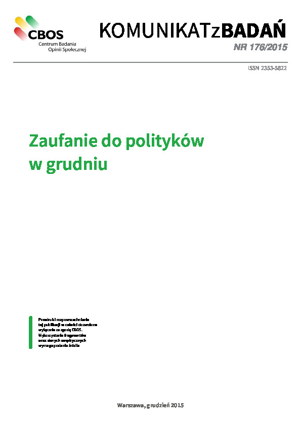 Okładka komunikatu Nr 176/2015